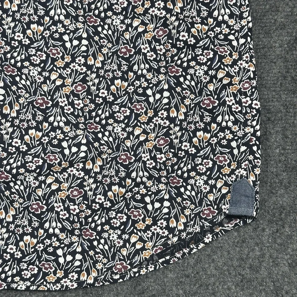 Banana Republic Shirt Mens Medium Blue Floral Button ‎ Long Sleeve Untucked Fit
